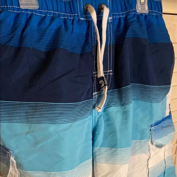 B. Split Men’s Swim Trunks - Picture 1 of 4